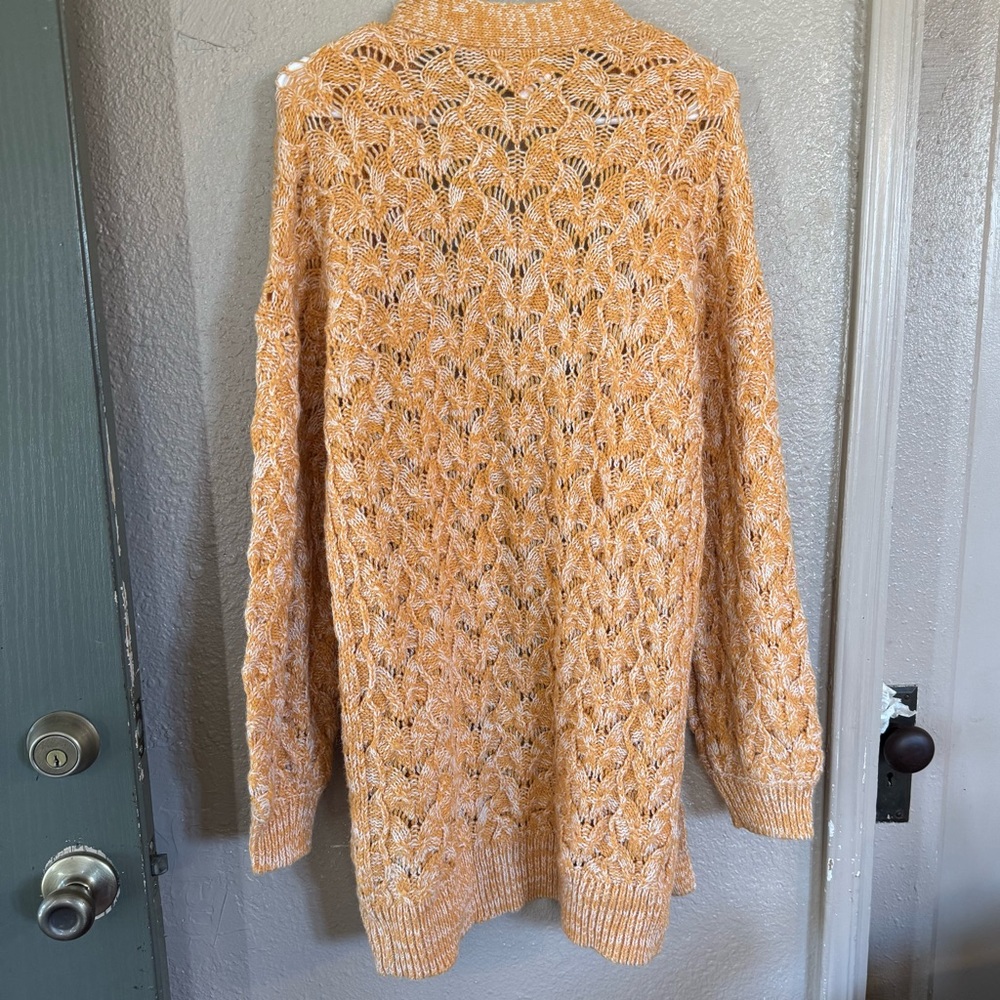 LC‎ Lauren Conrad Orange Chunky Knit Cardigan - Picture 6 of 8